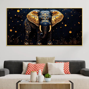 Decorative Blue Elephant Canvas Wall Art Painting