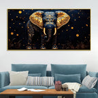 Decorative Blue Elephant Canvas Wall Art Painting