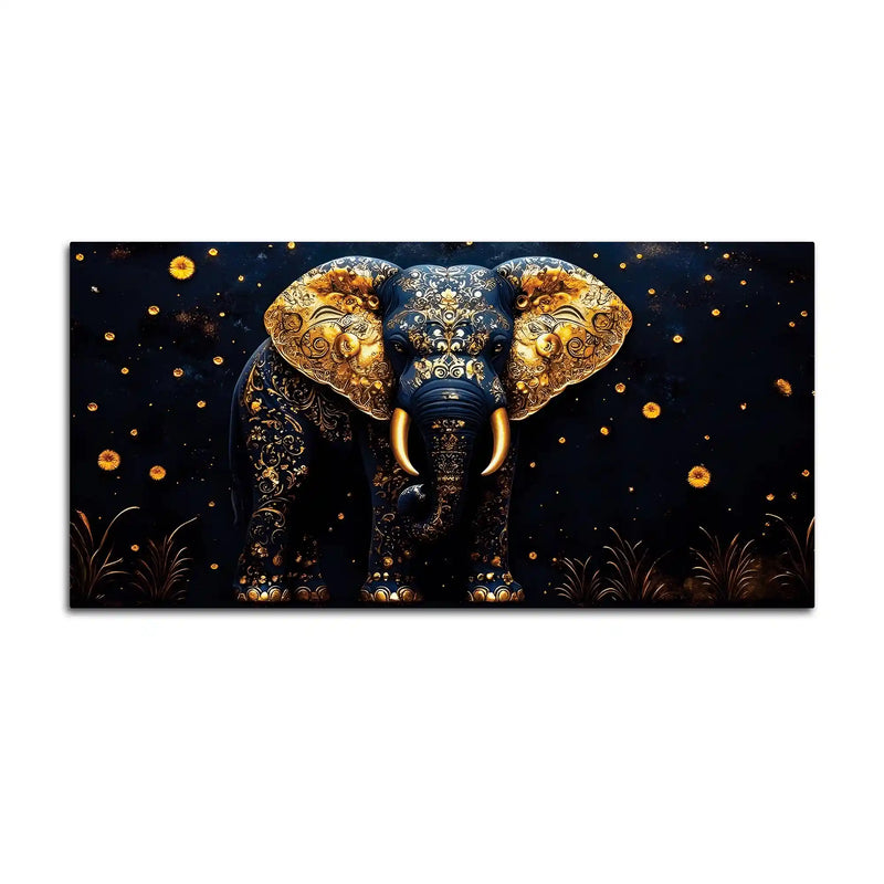 Decorative Blue Elephant Canvas Wall Art Painting