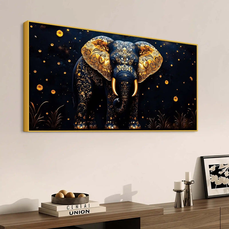 Decorative Blue Elephant Canvas Wall Art Painting
