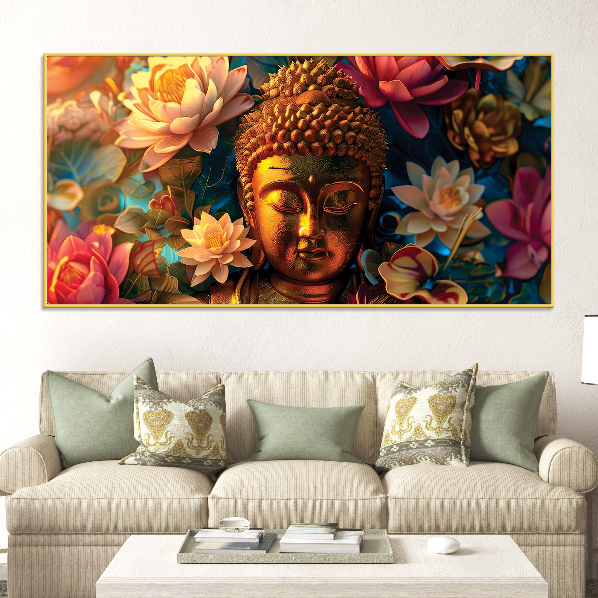 Decorative Buddha Wall Painting for Interior Decor