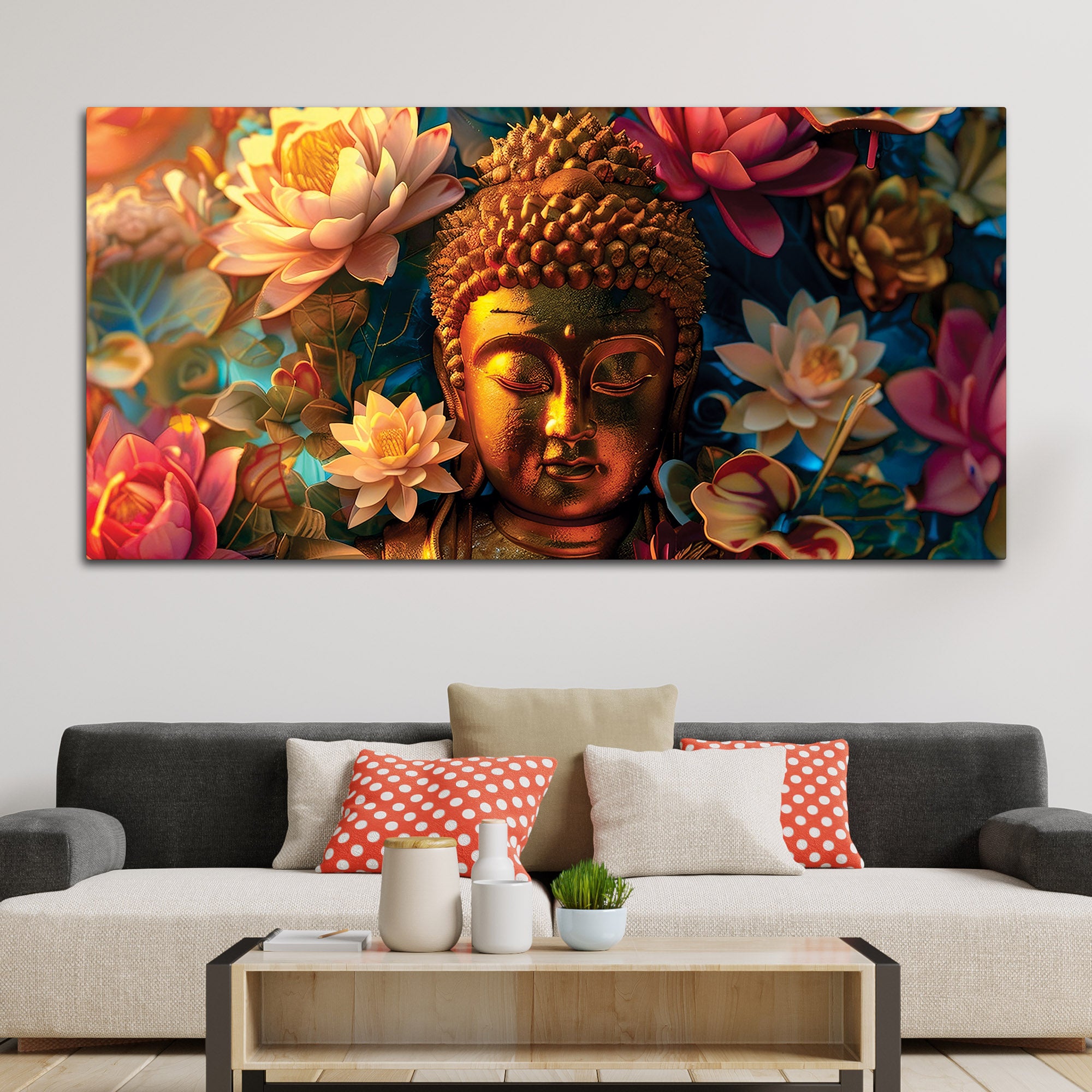 Decorative Buddha Wall Painting for Interior Decor