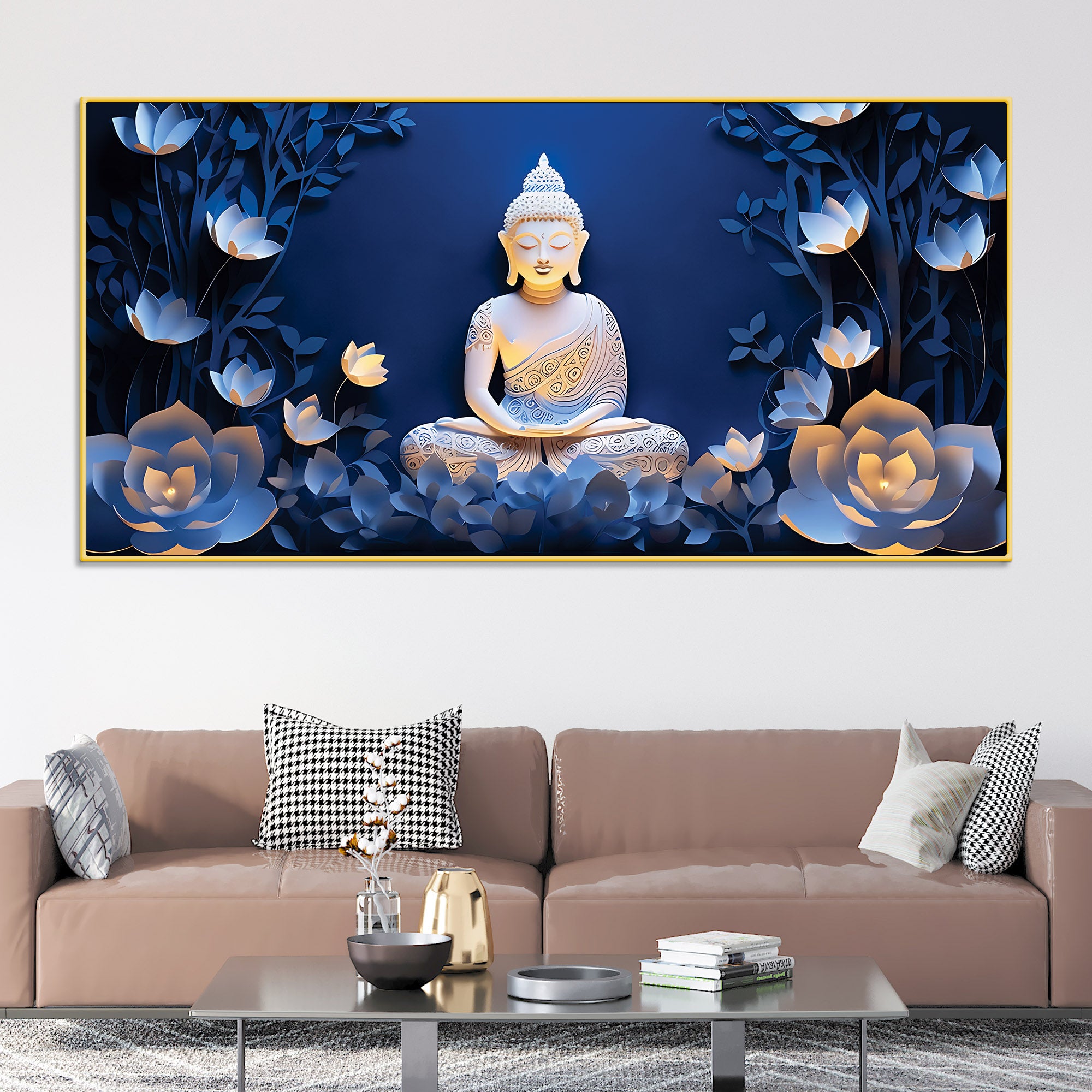 Decorative Buddha Wall Painting for Living Room Decor