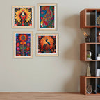 Decorative Colorful Wall Art Frame Set of 4