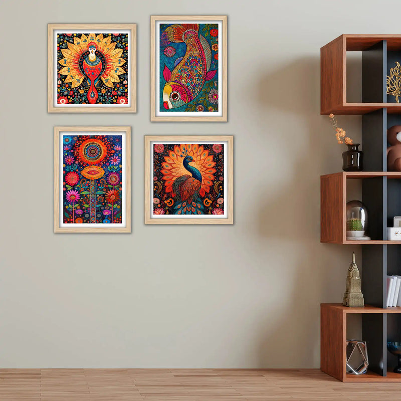 Decorative Colorful Wall Art Frame Set of 4