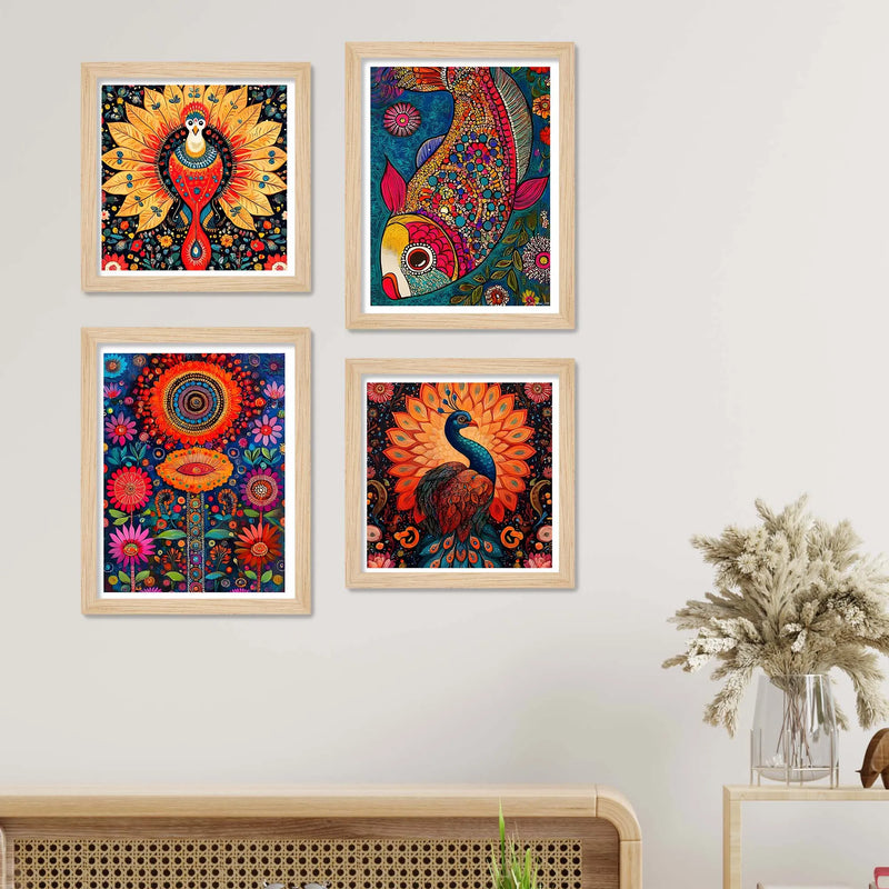 Decorative Colorful Wall Art Frame Set of 4