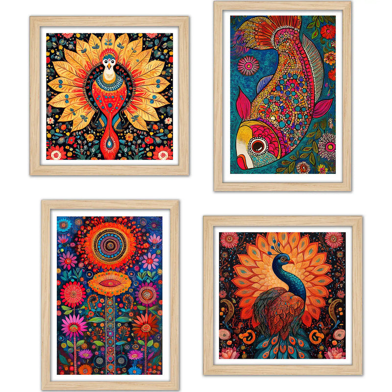 Decorative Colorful Wall Art Frame Set of 4