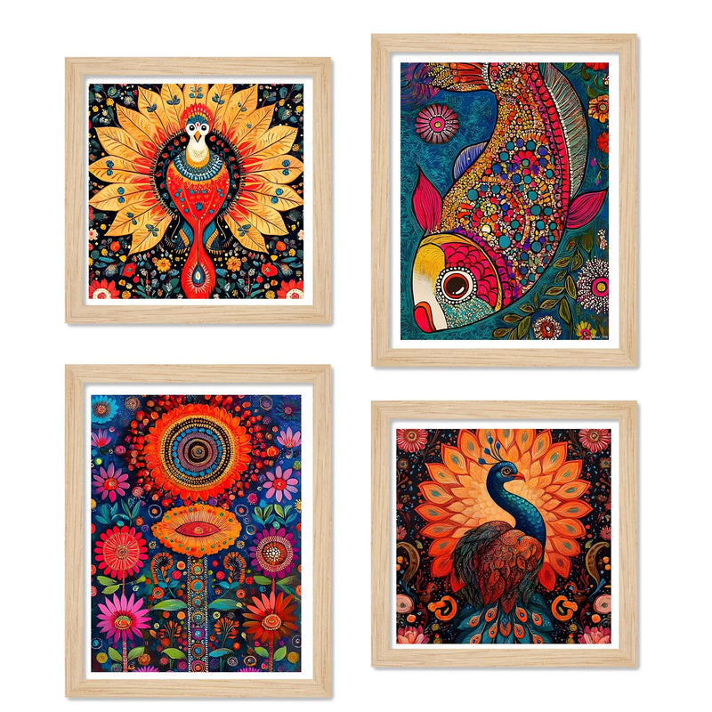 Decorative Colorful Wall Art Frame Set of 4