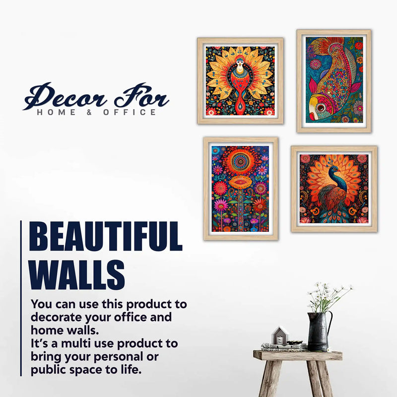 Decorative Colorful Wall Art Frame Set of 4