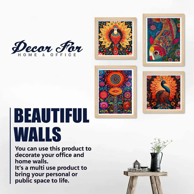 Decorative Colorful Wall Art Frame Set of 4