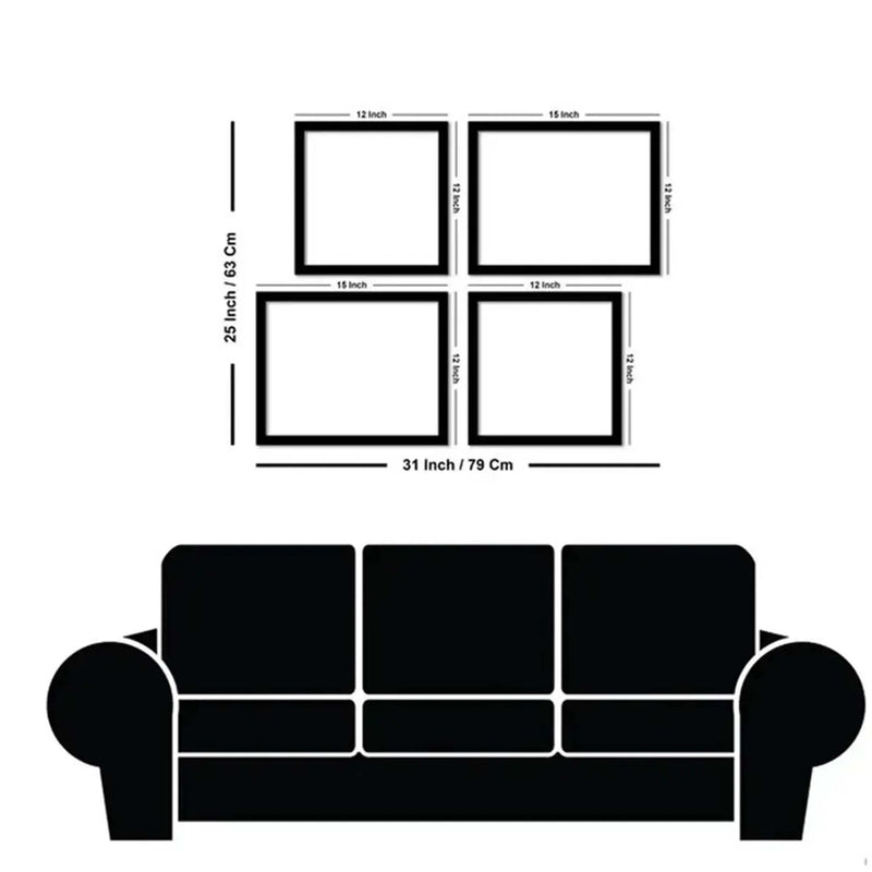 Decorative Colorful Wall Art Frame Set of 4