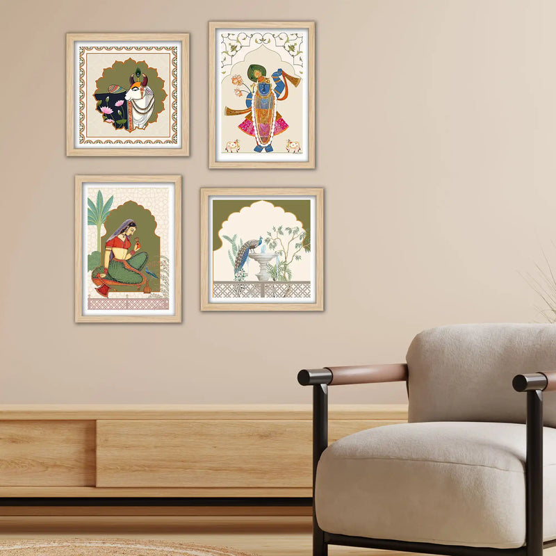 Decorative Cultural Wall Art Frame Set of 4