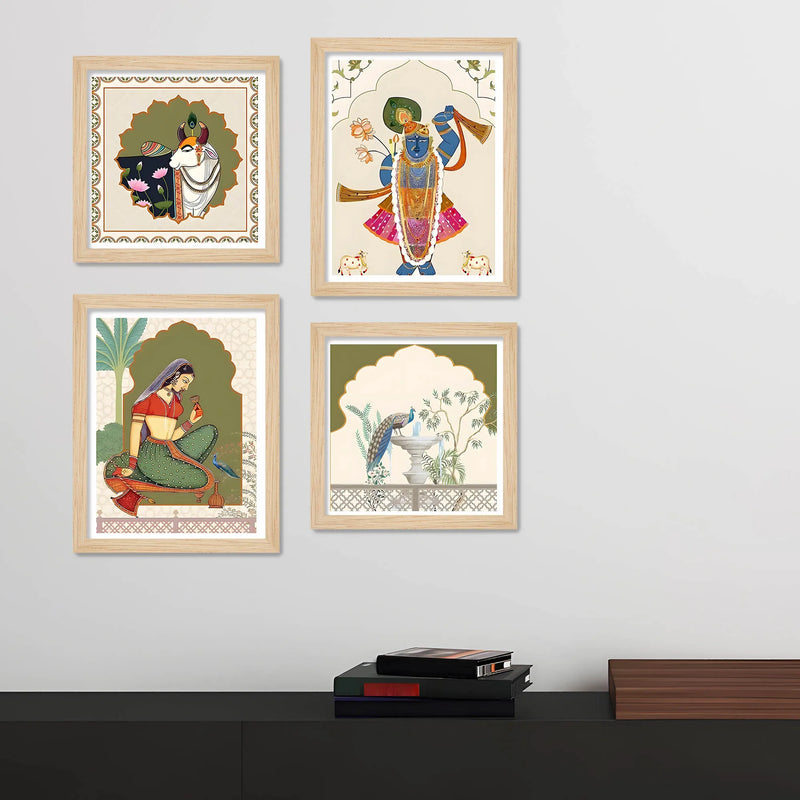 Decorative Cultural Wall Art Frame Set of 4
