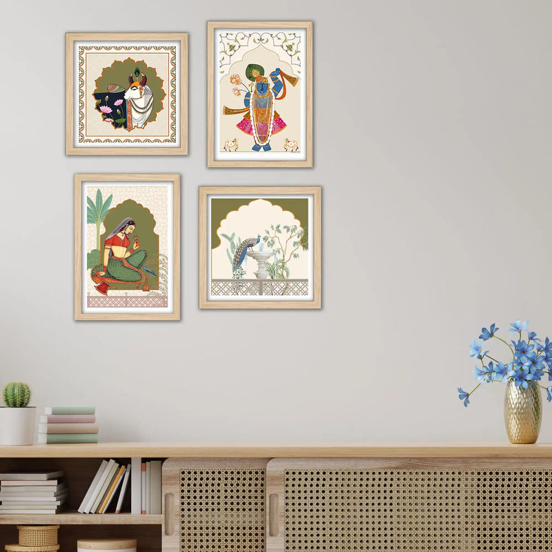 Decorative Cultural Wall Art Frame Set of 4