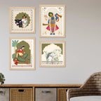 Decorative Cultural Wall Art Frame Set of 4