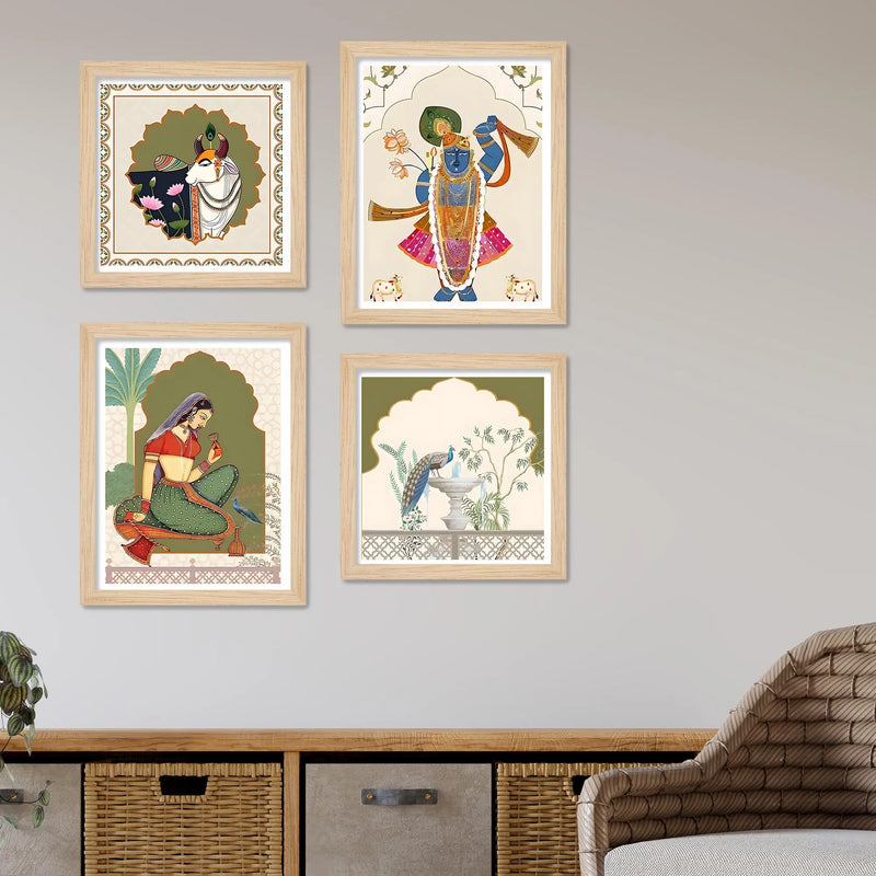 Decorative Cultural Wall Art Frame Set of 4
