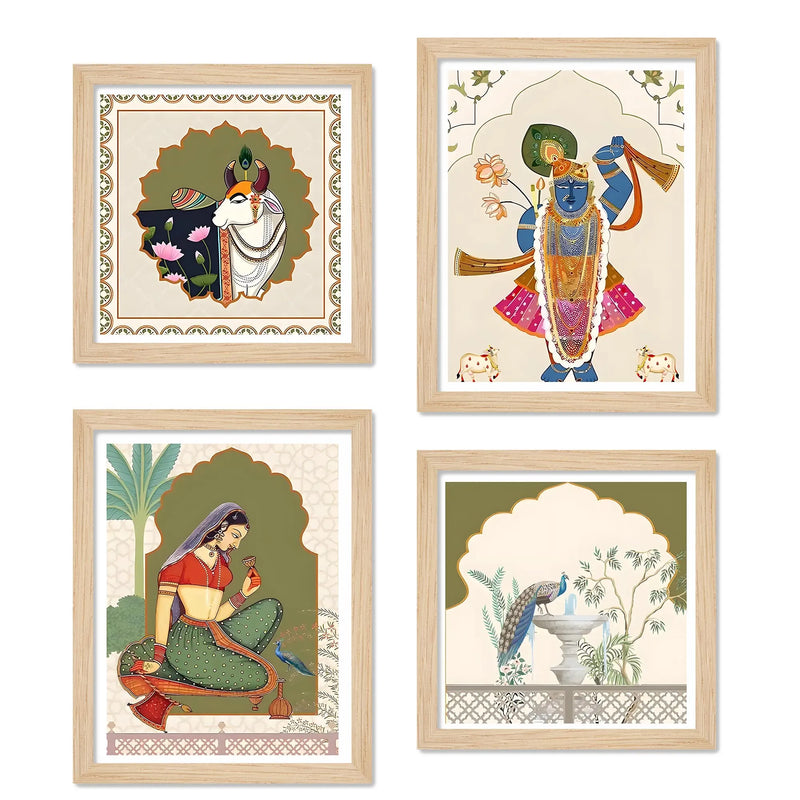 Decorative Cultural Wall Art Frame Set of 4