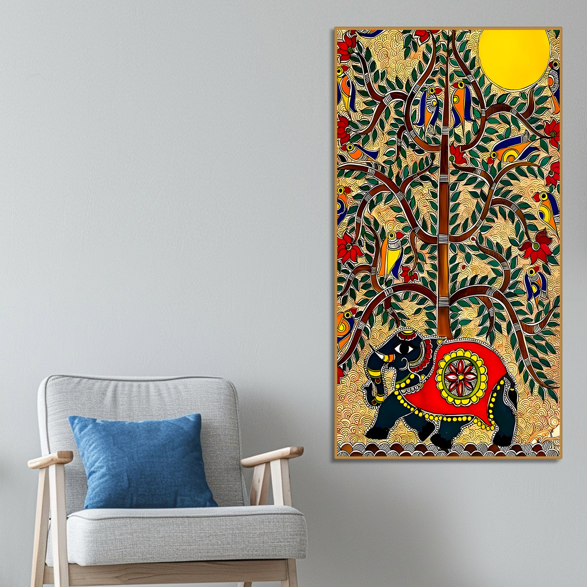 Decorative Elephant Canvas Wall Painting | Nature Inspired Wall Décor