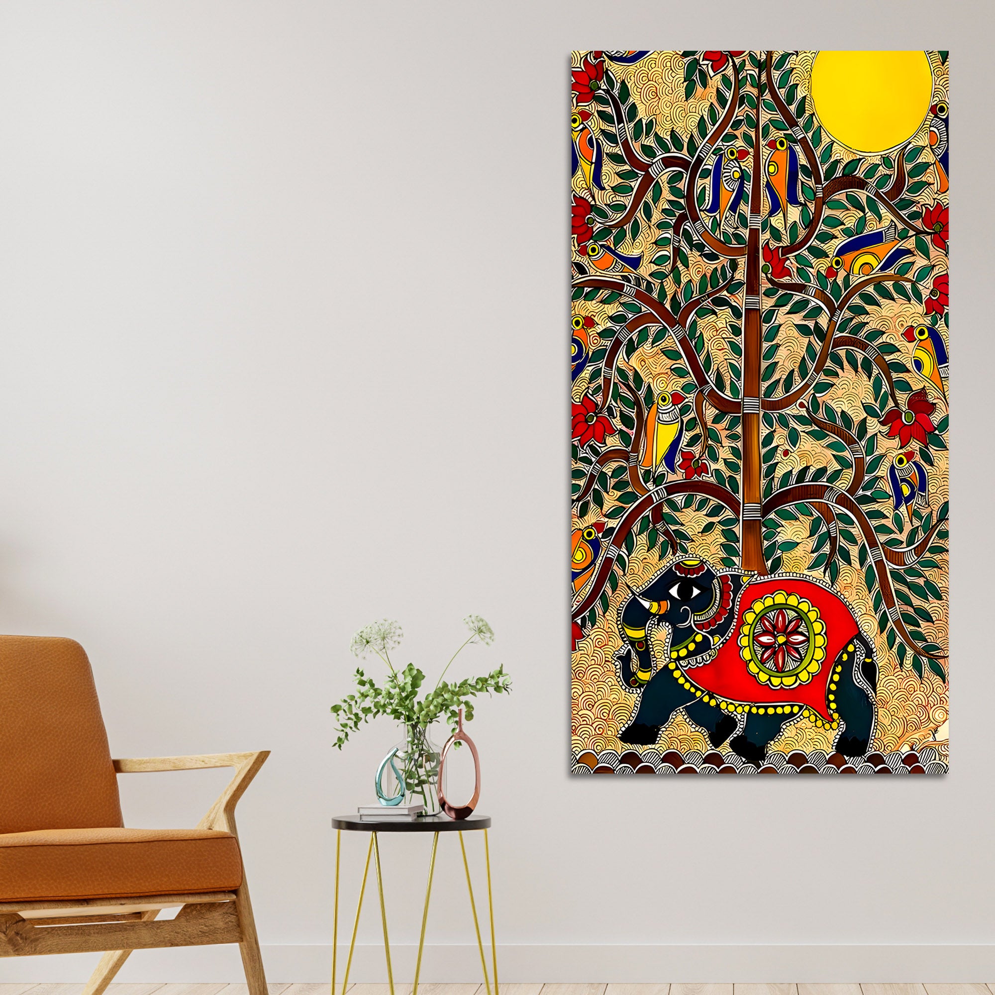 Decorative Elephant Canvas Wall Painting | Nature Inspired Wall Décor