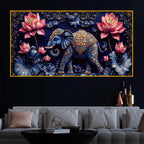 Decorative Elephant Crystal Glass Painting for Office Decor