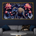 Decorative Elephant Crystal Glass Painting for Office Decor