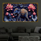 Decorative Elephant Crystal Glass Painting for Office Decor