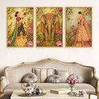 Decorative Floral Canvas Wall Painting Set of Three
