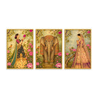 Decorative Floral Canvas Wall Painting Set of Three