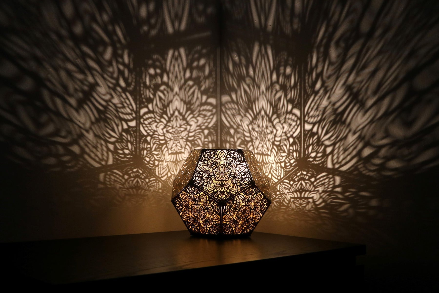 Decorative Floral Laser Cut Table Light