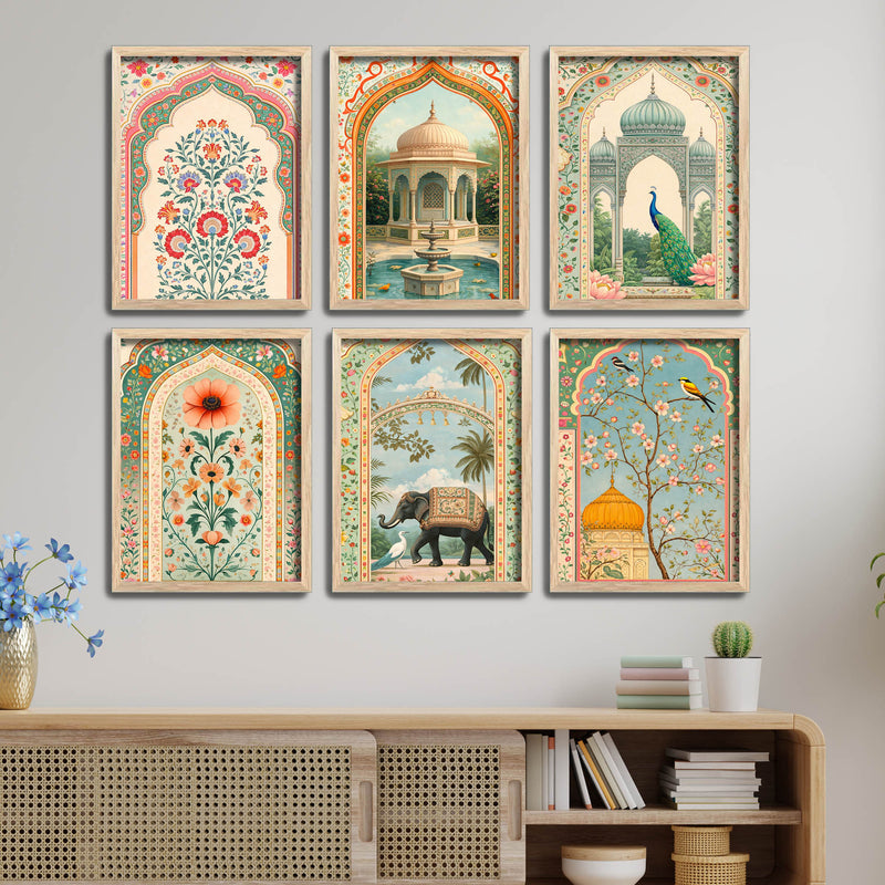 Decorative Floral Wall Frame Set of Six for Home & Office