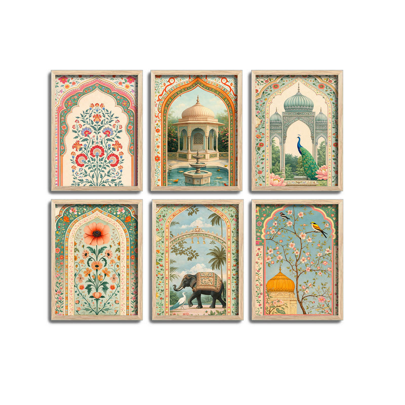 Decorative Floral Wall Frame Set of Six for Home & Office