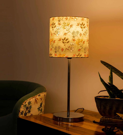 Decorative Flower Pattern Table Lamp with Silver Finish Base