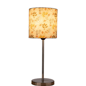 Decorative Flower Pattern Table Lamp with Silver Finish Base