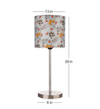 Decorative Flower Pattern Table Lamp with Silver Finish Base