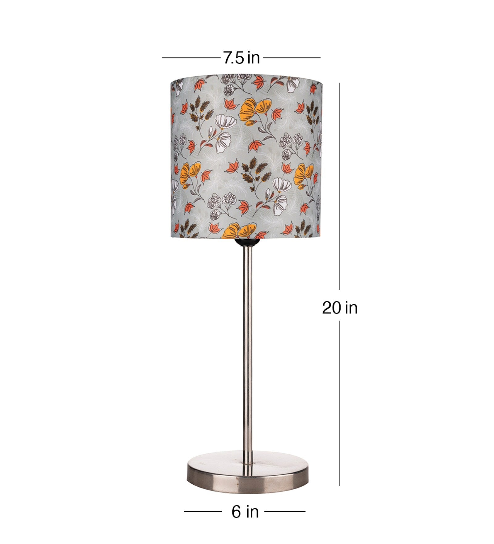 Decorative Flower Pattern Table Lamp with Silver Finish Base