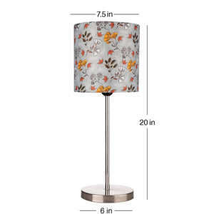 Decorative Flower Pattern Table Lamp with Silver Finish Base