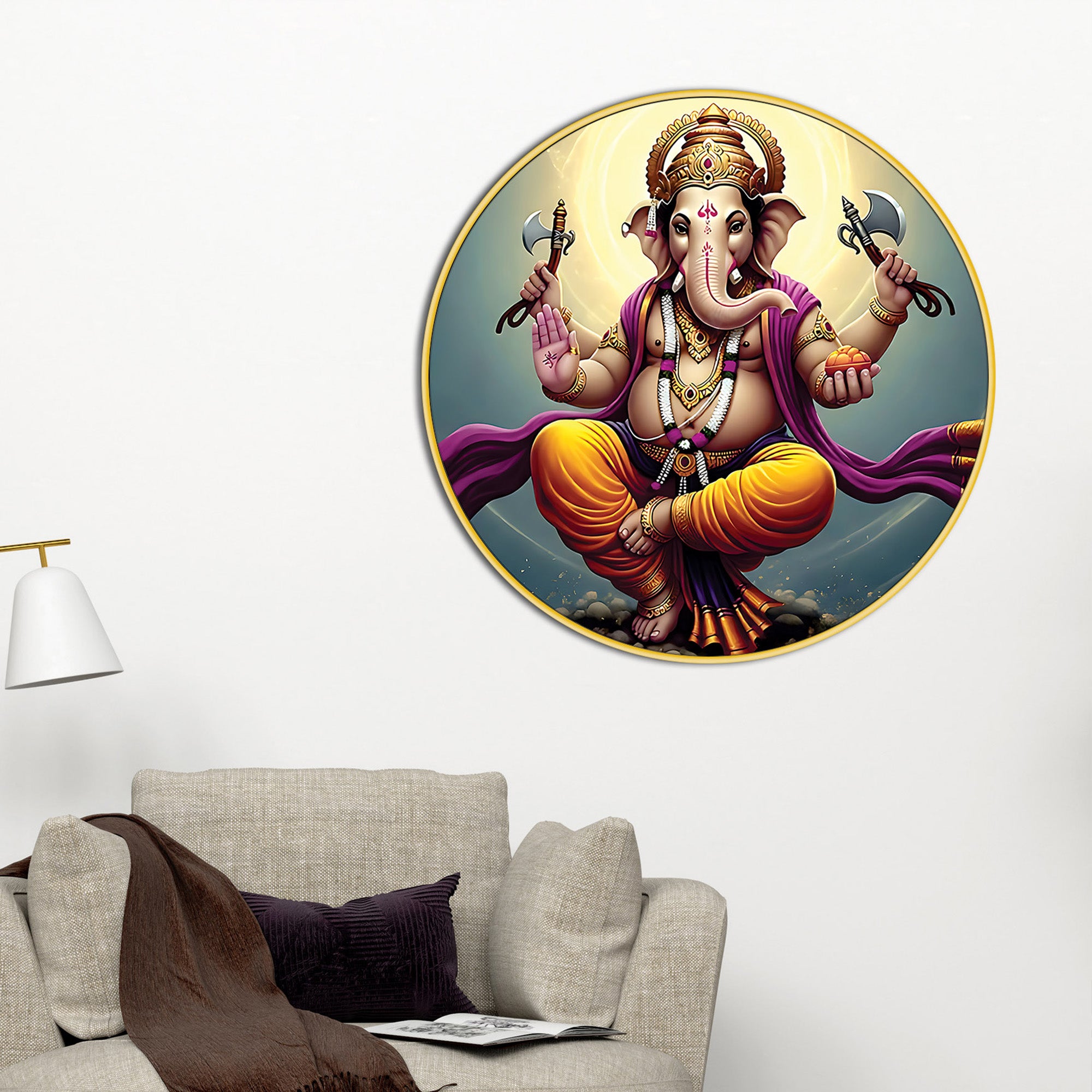 Decorative Ganpati Bappa Canvas Painting