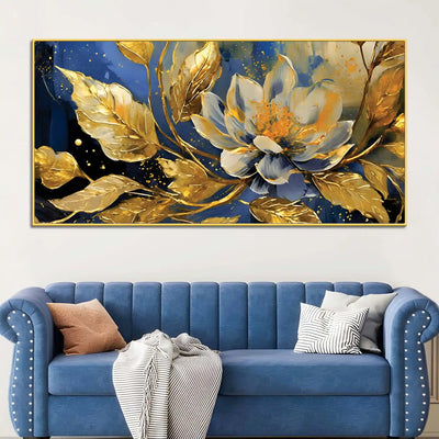decorative-gold-leaf-floral-canvas-painting
