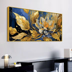 Decorative Gold Leaf Floral Canvas Painting