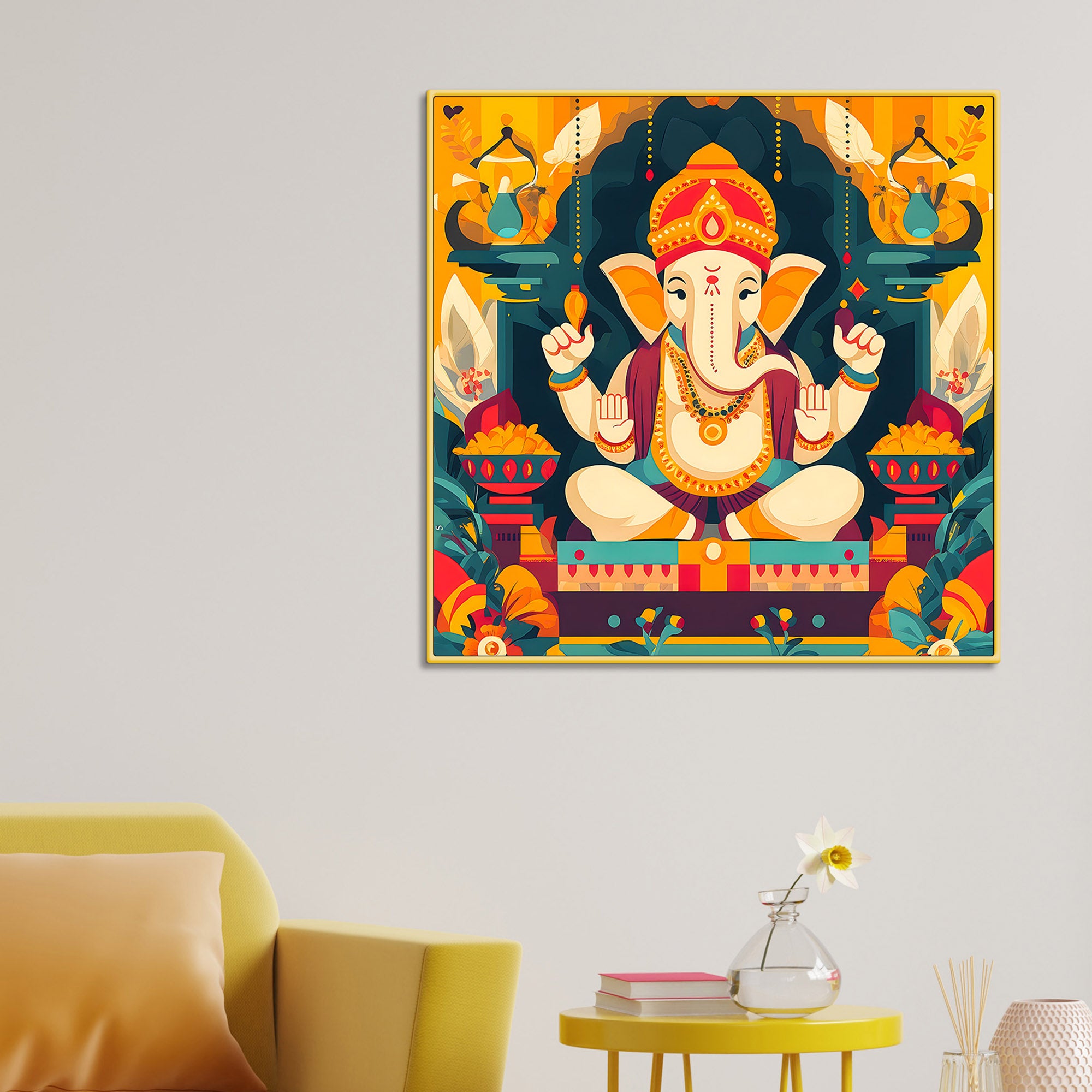 Decorative Hindu Lord Ganpati Ji Painting