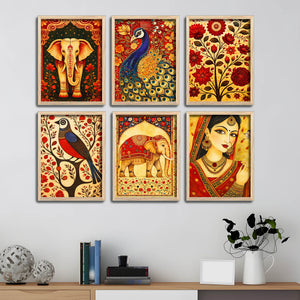 Decorative Indian Style Wall Frame Set of Six