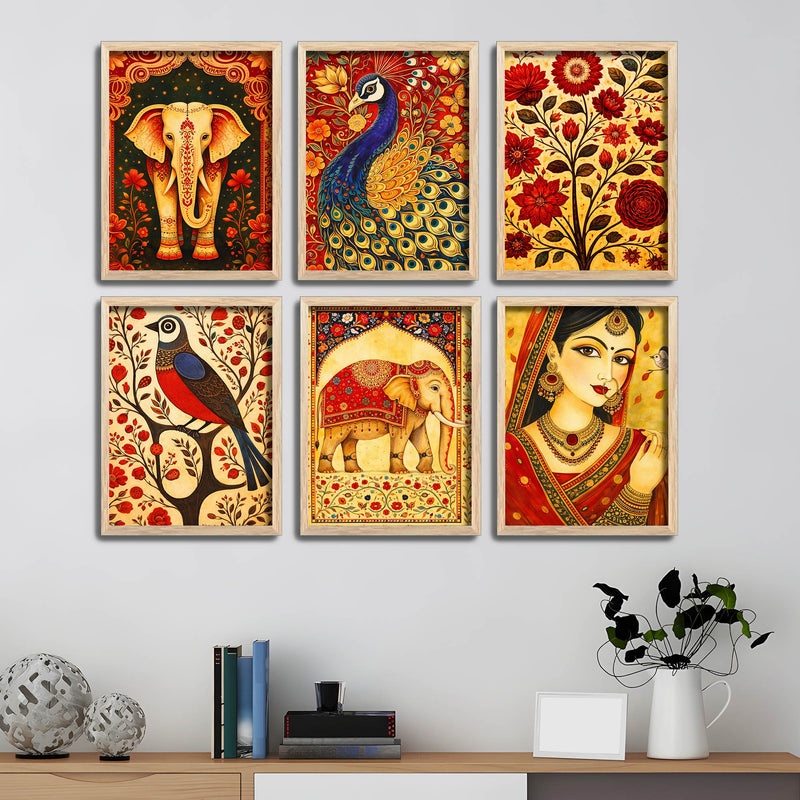 Decorative Indian Style Wall Frame Set of Six