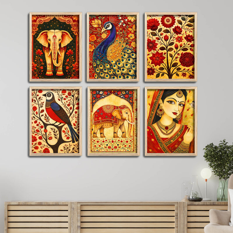 Decorative Indian Style Wall Frame Set of Six