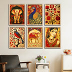 Decorative Indian Style Wall Frame Set of Six