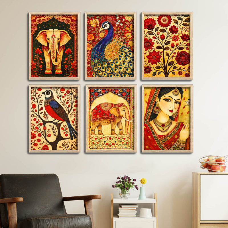 Decorative Indian Style Wall Frame Set of Six
