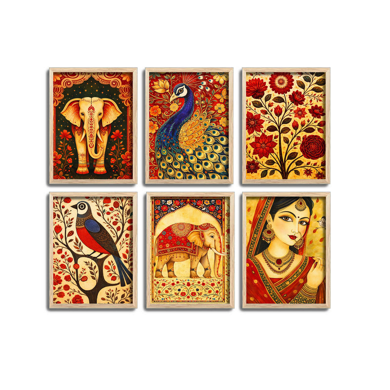 Decorative Indian Style Wall Frame Set of Six