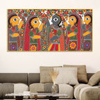 decorative-indian-village-marriage-canvas-wall-painting