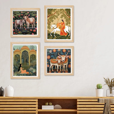 Decorative Indian Wall Art Frame Set of 4