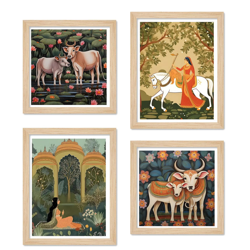 Decorative Indian Wall Art Frame Set of 4