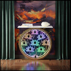 Decorative LED Console Table with Lotus Design for Home (SS 302)